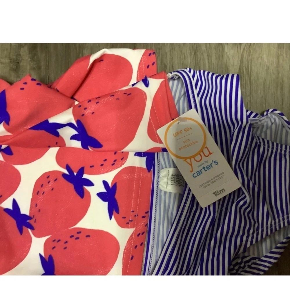 Carter's Vibrant kid Red and Blue Rashguard Swimwear